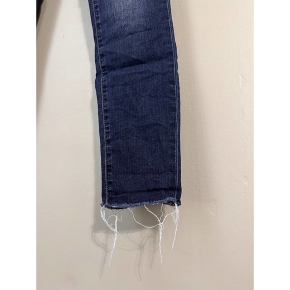 Articles Of Society‎ Skinny Leg Jeans Women's 27 Blue Raw Hem Low Rise Dark Wash - Picture 4 of 12